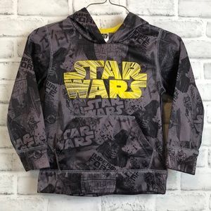 Star Wars Boy's Girl's XS (4-5) Imperial Force Black Yellow Hooded Sweatshirt